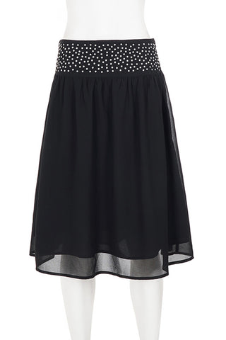 Embellished Waist Midi Skirt