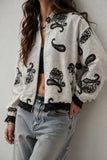 Paisley Lace Trim Cropped Jacket