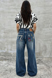 Star Patch Wide Leg Jeans