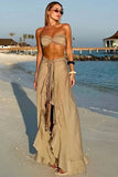 Ruched Tube Top and Braided Maxi Skirt Set
