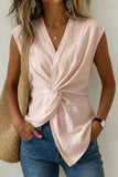 Twist-Front Sleeveless Tank Top