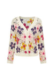 Floral Crochet V-Neck Cardigan