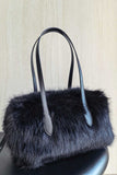 Faux Fur Double Handle Tote Bag