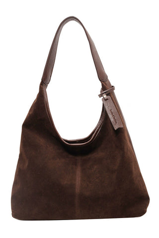 Slouchy Suede Hobo Shoulder Bag