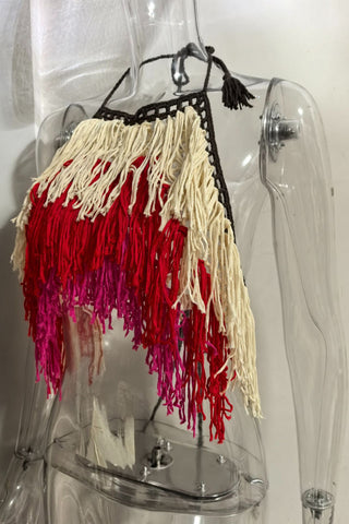 Tassel Halter Crop Tank