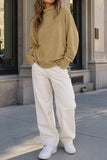 Mock Neck Drop Shoulder Sweatshirt