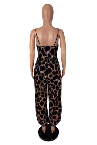 V-Neck Tie-Front Palazzo Jumpsuit