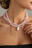 Dangle Pearl and Stone Choker Necklace