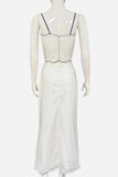 Scalloped Trim Two-Piece Skirt Set