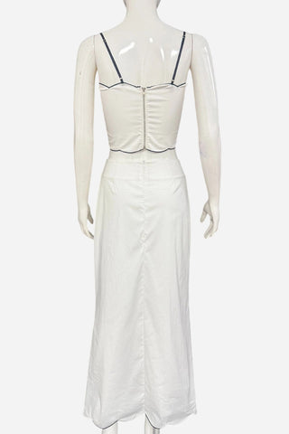 Scalloped Trim Two-Piece Skirt Set