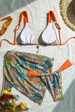 Print Bikini and Skirt Set