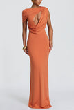 Cutout Drape One-Shoulder Maxi Dress