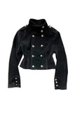 Double-Breasted Mock Neck Crop Jacket