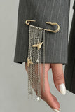 Bird Star Tassel Brooch Pin