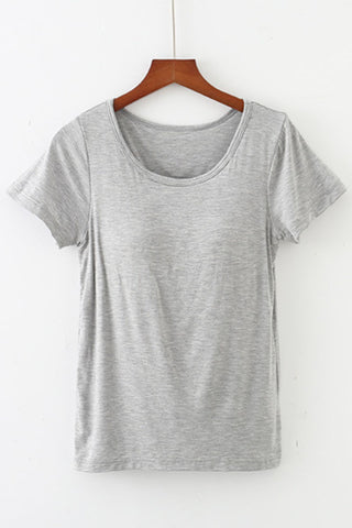 Built-In Bra Short-Sleeve T-Shirt
