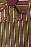 Striped Peter Pan Collar Toggle Jacket