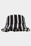Striped Fringe Bucket Hat
