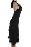Fringe Halter Asymmetrical Bodycon Dress