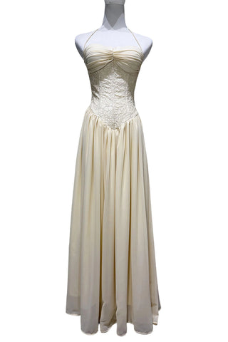 Lace Corset Halter Maxi Casual Dress
