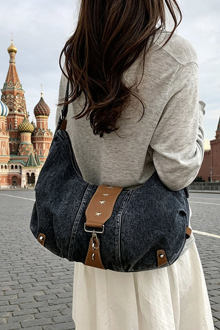 Star Stud Adjustable Strap Shoulder Bag