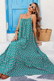 Floral Tie-Front Ruffle Maxi Dress