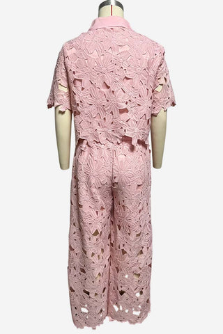 Floral Lace Pants Set