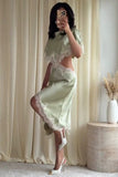 Lace-Trim Asymmetric Casual Dress