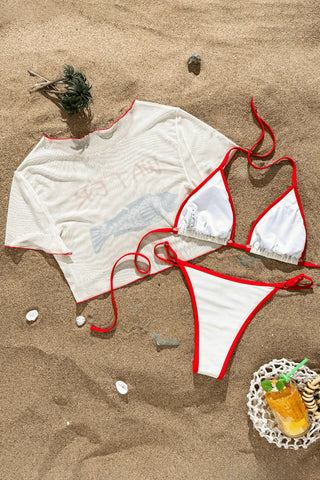 Graphic Short Sleeve Bikini Set