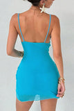 Floral Cutout Spaghetti Strap Mini Dress