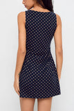 Polka Dot Ruched Bodycon Mini Dress