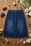 Sleek Denim A-Line Skirt