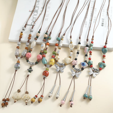 Vintage Beaded Pendant Necklace