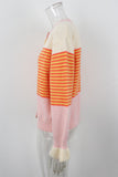 Striped Colorblock Button-Front Knit Cardigan