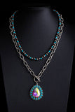 Turquoise Pendant Layered Necklace