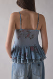 Flowy Ruffled Spaghetti Strap Blouse