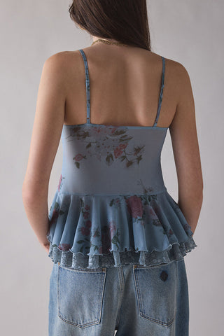 Flowy Ruffled Spaghetti Strap Blouse