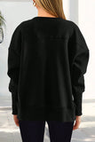 Crew Neck Side Slit Pullover