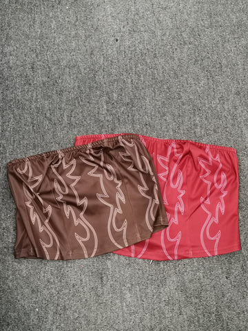 Corset-Style Patterned Tank Top