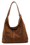 Slouchy Suede Hobo Shoulder Bag