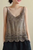 Scalloped Lace V-Neck Sleeveless Tank
