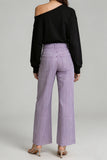 Striped High-Waist Straight Jeans