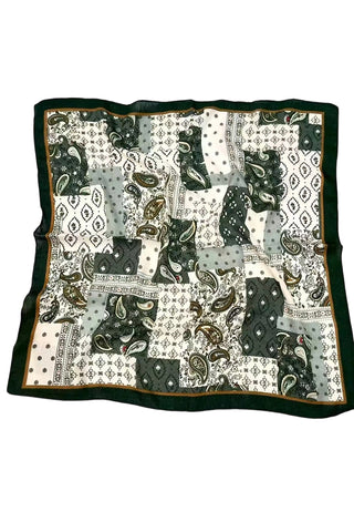 Patchwork Geometric Print Square Scarf