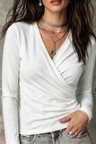 Long Sleeve V-Neck Wrap Front T-Shirt