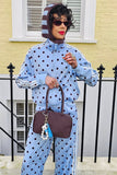Polka Dot Zip-Up Track Pants Set