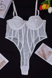 Mesh Panel Bodysuit with Strappy Design