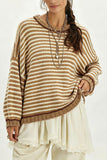 Striped Contrast Trim Crew Neck Sweater