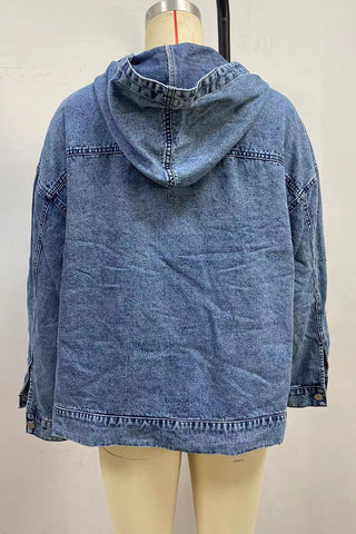 Long Sleeve Drawstring Zip Hoodie