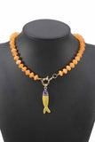 Fish Pendant Beaded Necklace