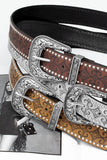 Embossed Western Buckle Belt