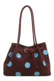 Polka Dot Buckle Strap Tote Bag